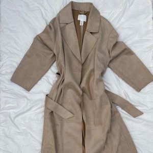 Tan Trench Coat With Belt